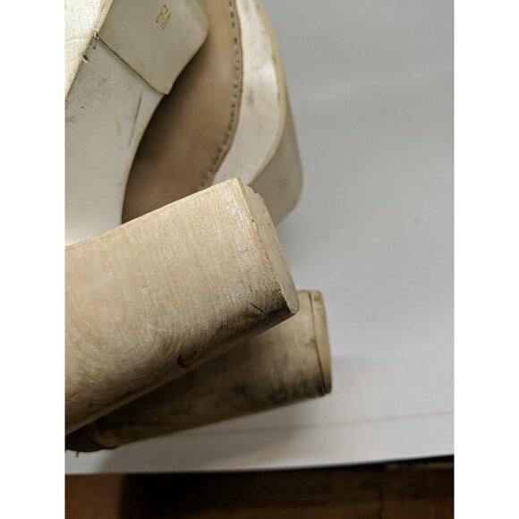 Jeffery Campbell Women's Wooden Clogs Heels Beige Size 8 FLAWED READ - Picture 11 of 12